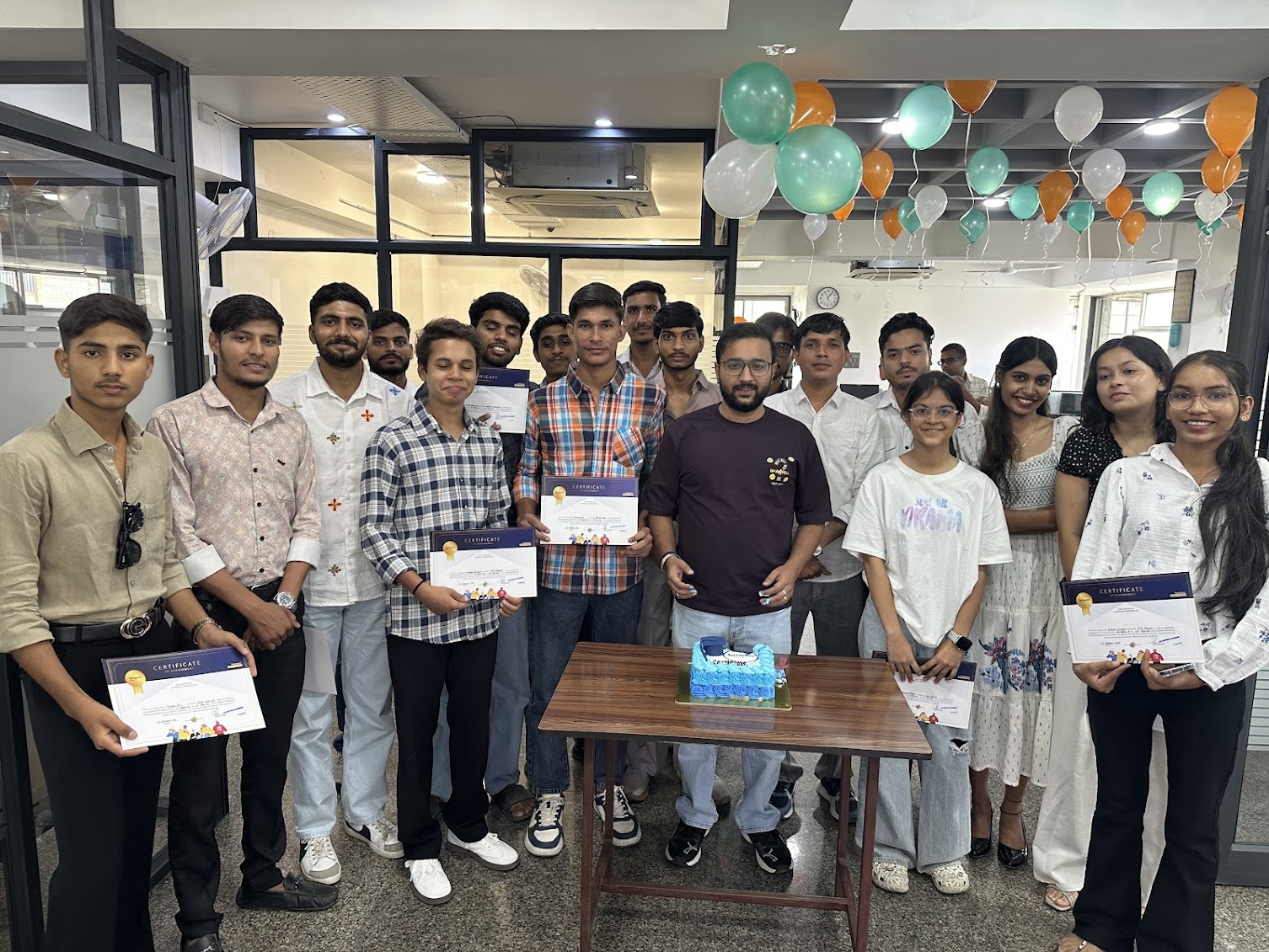Briwon Academy students celebrating with their certificates